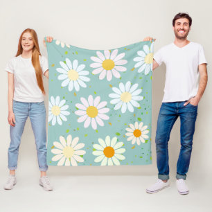 Simple Daisy Blume Floral Pattern trendy Girly Fleecedecke
