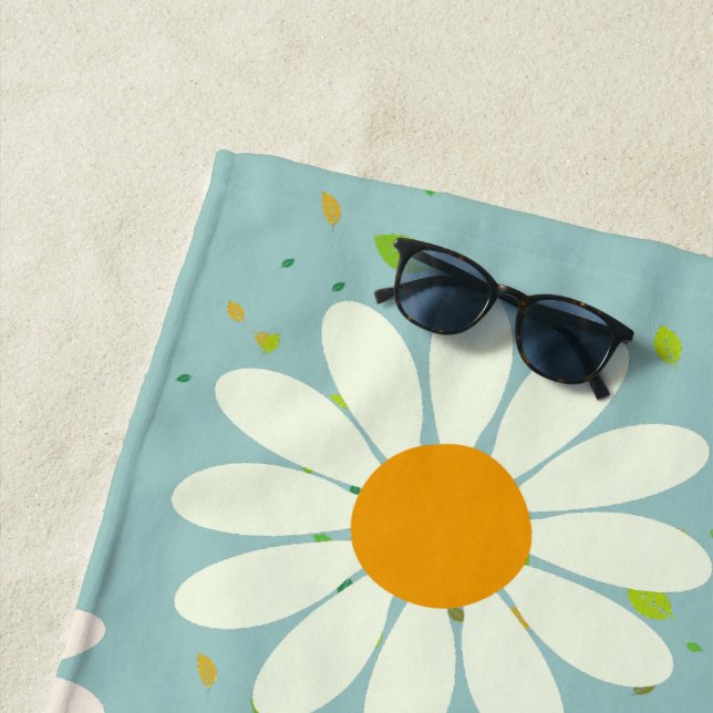 Simple Daisy Blume Floral Pattern trendy Girly Strandtuch (Beispiel)