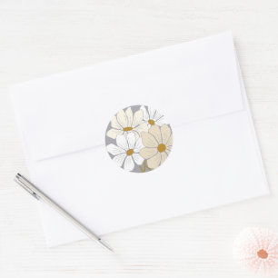 Simple Daisy Einladungssiegel Runder Aufkleber