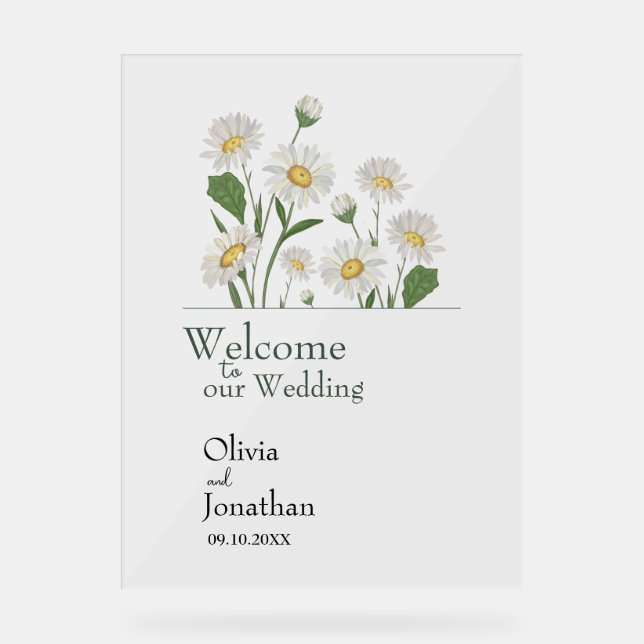 Simple Daisy Wild Garden Acrylschild (Vorderseite)