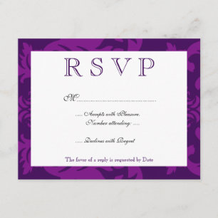Simple Damask Eggplant UAWG RSVP Karte