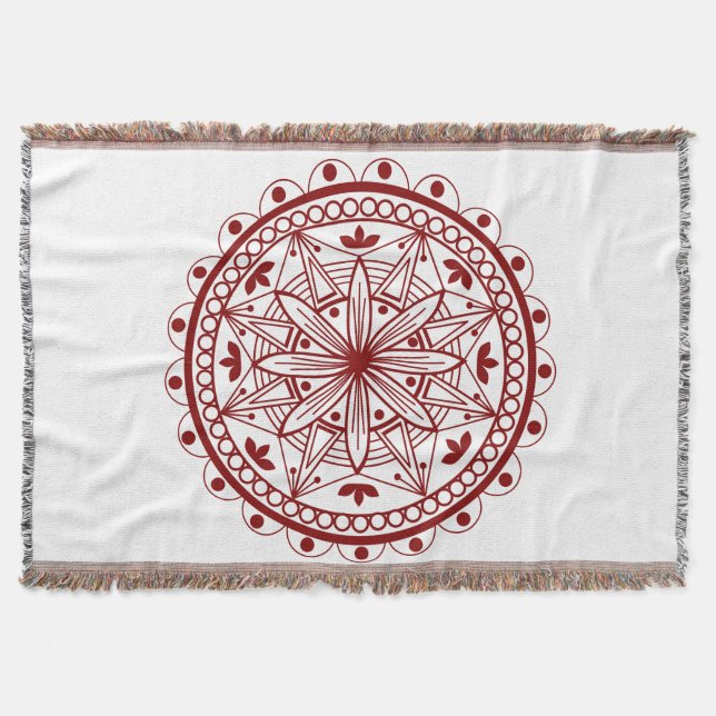 Simple Deep Red Mandala Decke (Vorderseite)
