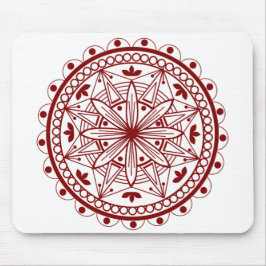 Simple Deep Red Mandala Mousepad