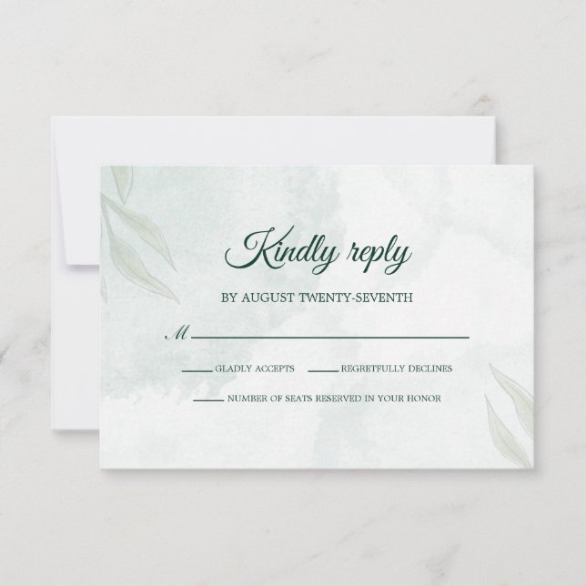 Simple Delicate Floral Wedding RSVP Card (Vorderseite)