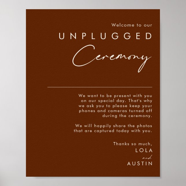 Simple Desert Dark Cinnamon Unplugged Zeremonie Poster (Vorne)