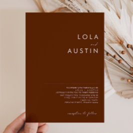 Simple Desert | Dark Cinnamon Wedding Invitation Einladung