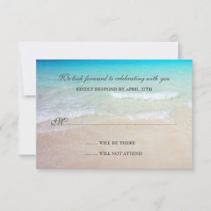 Simple Destination Beach Hochzeitkarten RSVP Karte