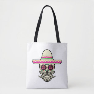 Simple Dia de Muertos Skull avec le sac