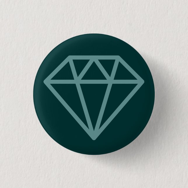 Simple Diamond - Ocean Green auf Dk Moss Green Button (Vorderseite)