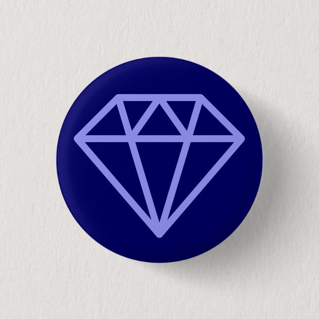 Simple Diamond - Pastel Blue on Deep Navy Button (Vorderseite)
