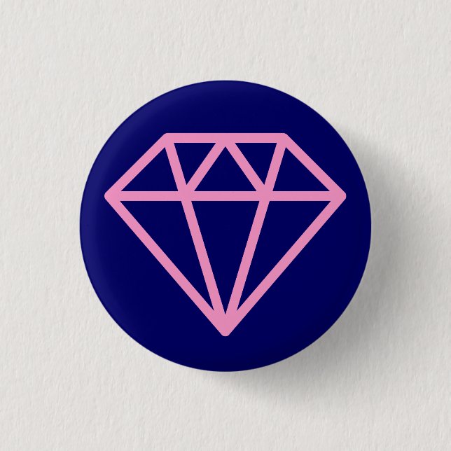 Simple Diamond - Rosa auf Deep Navy Button (Vorderseite)