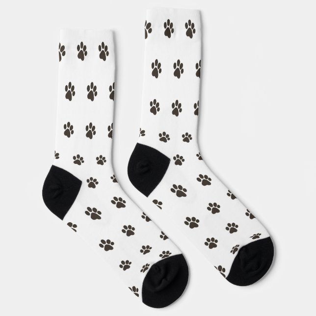 Simple Dog Paw Print Pattern Crew Socks  Socken (Rechts)