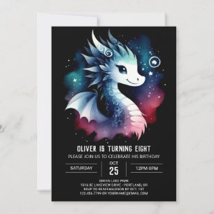 Simple Dragon Birthday Children Einladung
