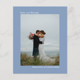 Simple Dusty Blue BUDGET Hochzeit Foto Vielen Dank