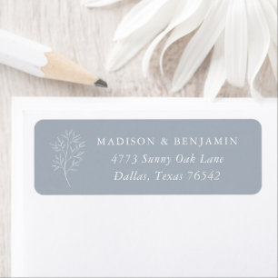 Simple Dusty Blue Elegante Hochzeit Rücksendeadres
