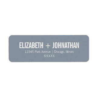 Simple Dusty Blue Typografy Wedding Address