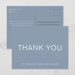 Simple Dusty Blue Vielen Dank Postkarte