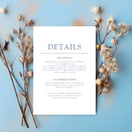 Simple Dusty Blue Wedding Begleitkarte