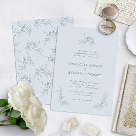 Simple Dusty Blue Wedding Einladung