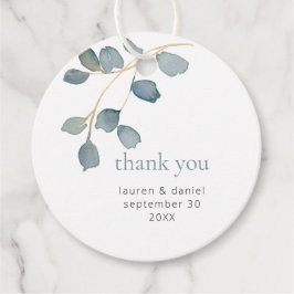 Simple Dusty Blue Wedding Vielen Dank Geschenkanhänger