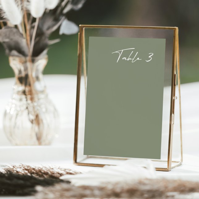 Simple Dusty Green moderne Mariage Numéro de table (Créateur téléchargé)