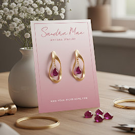 Simple Dusty Rose Blush Pink Jewelry Display Card Visitenkarte