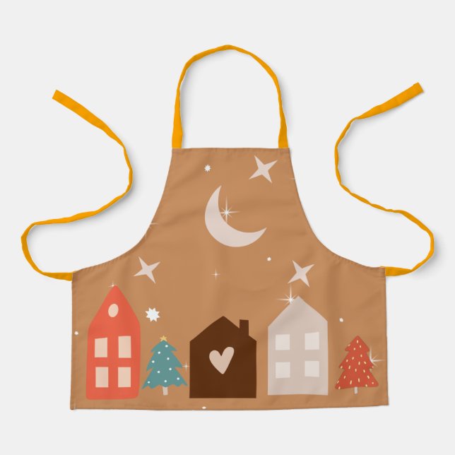Simple Earth Tone Frohe Weihnachten Schürze (Vorderseite)