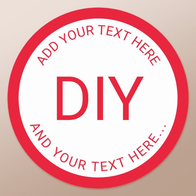 Simple Easy DIY Circular Text & Border Template Runder Aufkleber (Von Creator hochgeladen)