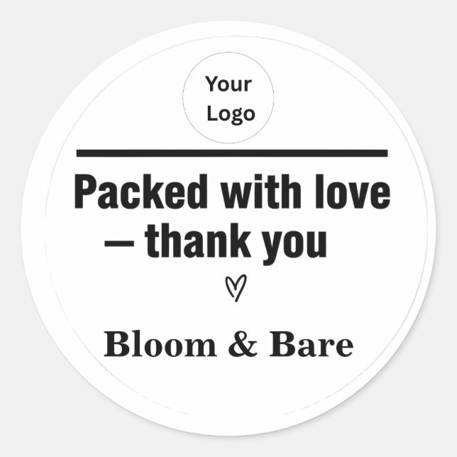 Simple Editable Thank You Business Sticker (Vorderseite)