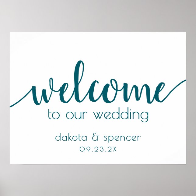 Simple Editable Welcome | Teal Aqua Any Event Poster (Vorne)