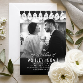 Simple Elegance Classy Script Photo Wedding Einladung