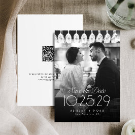 Simple Elegance Classy Script Photo Wedding Save The Date