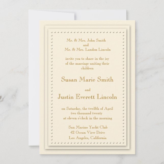 Simple Elegance Cream 5x7 Invitation (Devant)