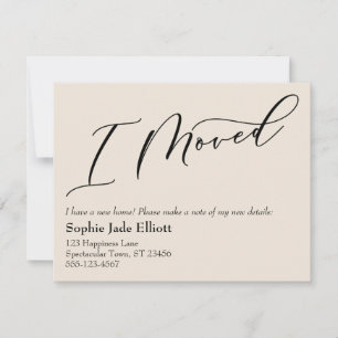 Simple Elegance Cream I Moved Nouvelle carte d'adr