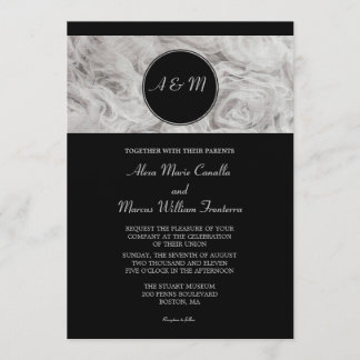 Simple élégance Faire-part de mariage noir et blan