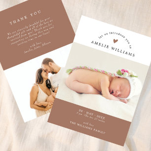 Simple Elegant 2 Photos Nouveau Faire-part bébé