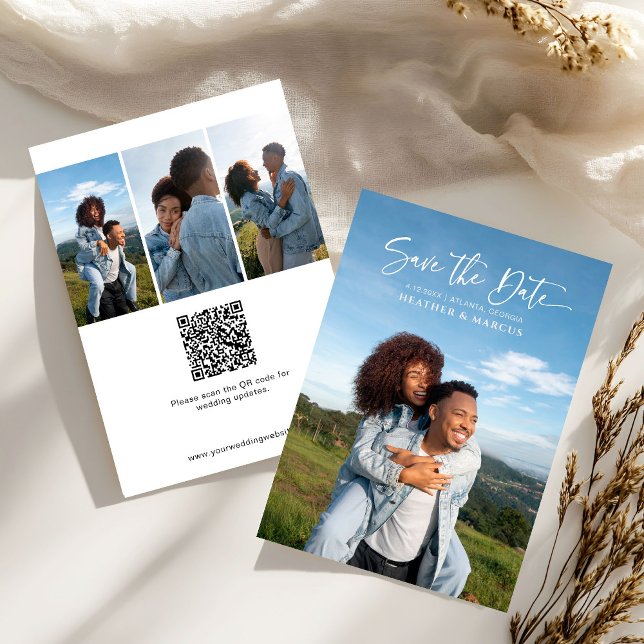 Simple Elegant 4-Photo Caligraphy QR Code (Von Creator hochgeladen)