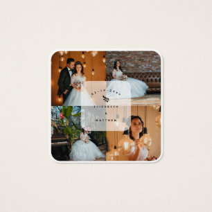 Simple Elegant 4 Photo Collage Mariage Papeterie