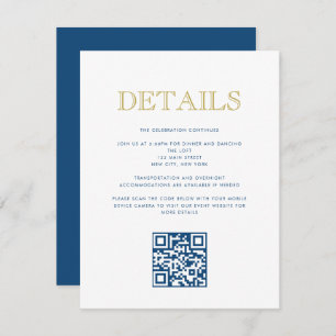 Simple Elegant Bar Mitzvah-QR Code carte détaillée