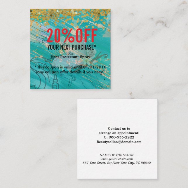 Simple Elegant Beauty Salon Rabattkarte (Vorne/Hinten)