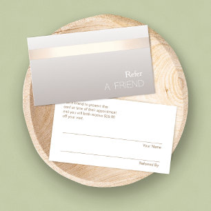 Simple Elegant Beauty Salon Referral Card
