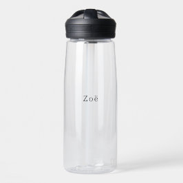 Simple Elegant Black Letters Personalised Name Trinkflasche