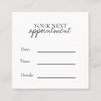 Simple Elegant Black & White Appointment Card Terminkarte