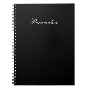 Simple Elegant Black Writing Journal Personalized Notizblock