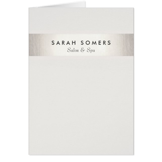 Simple élégant blanc moderne FAUX Silver Striped (Devant)