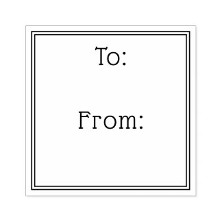 Simple elegant border to from gift label gummistempel