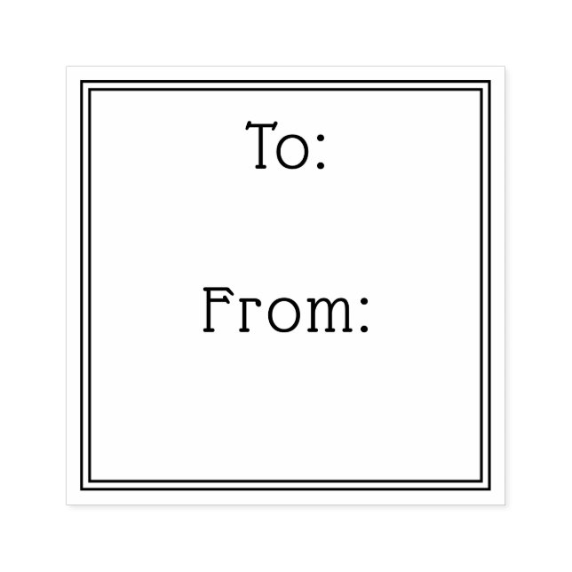 Simple elegant border to from gift label gummistempel (Prägung)