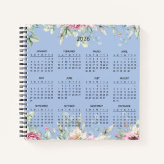 Simple Elegant Botanical 2026 Calendar |  Notizbuch