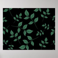 Simple Elegant Botanical Green Leaves Pattern |