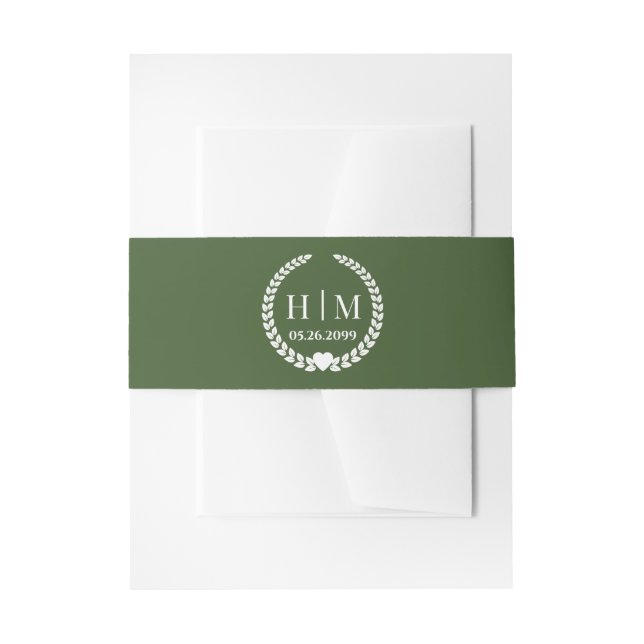 Simple Elegant Bride and Groom Initials Monogram Einladungsbanderole (Vorderseite Beispiel)